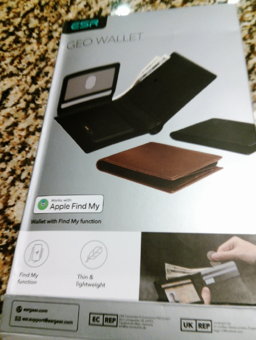 Geo Wallet for Apple Find My – Brown